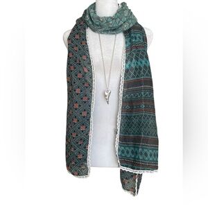 PrAna Women’s Carmen Scarf Turquoise Aztec Blue